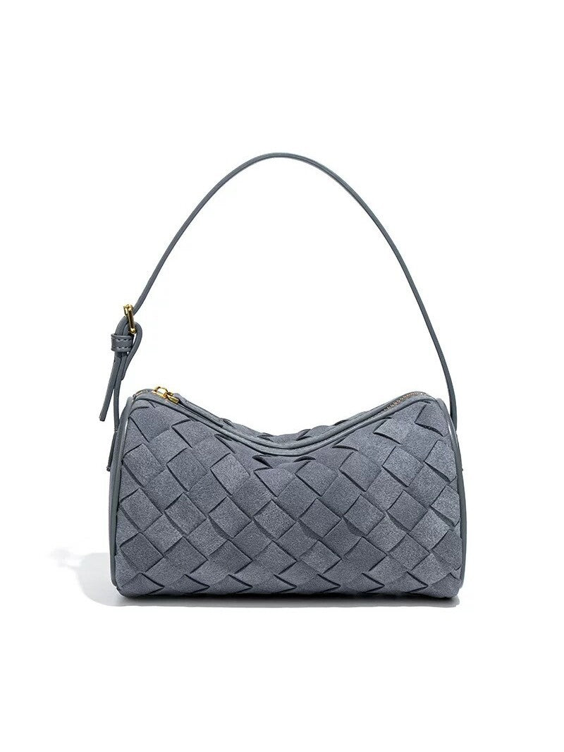 High-end military green suede woven baguette bag for women, shoulder bag/underarm bag