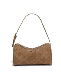 High-end military green suede woven baguette bag for women, shoulder bag/underarm bag